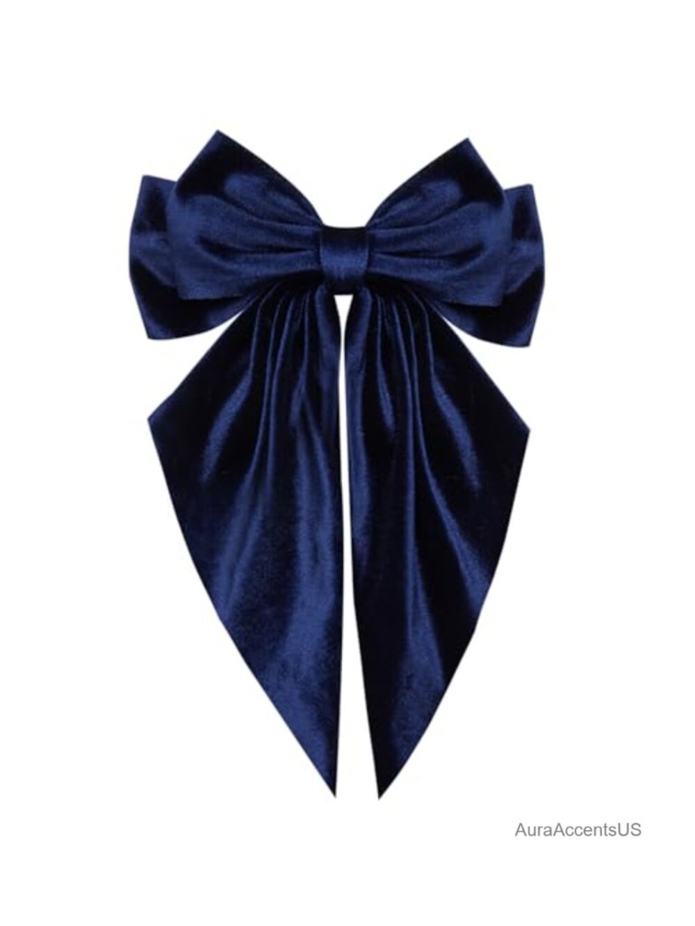 Velvet Bow Hair Accessory Large Long Tail Elegant Claw Clip
